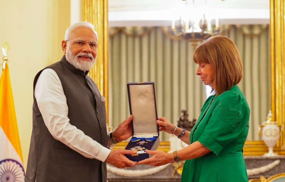 PM Modi conferred with Greece’s Grand Cross of the Order of Honour