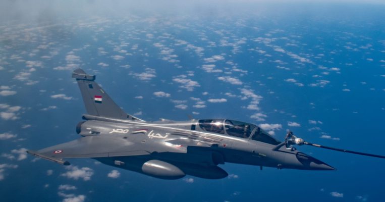 Indian Airforce jet refuels Egyptian aircraft in midair during EX BRIGHT STAR 23