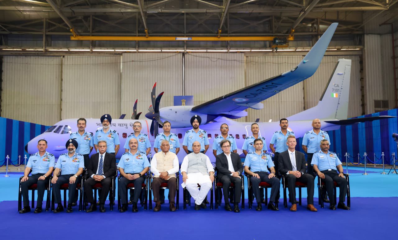 Defence Minister inaugurates Bharat Drone Shakti 2023; Inducts C-295 Aircraft