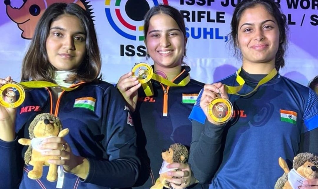 India clinch 25m pistol women’s team gold as Manu Bhaker leads the way