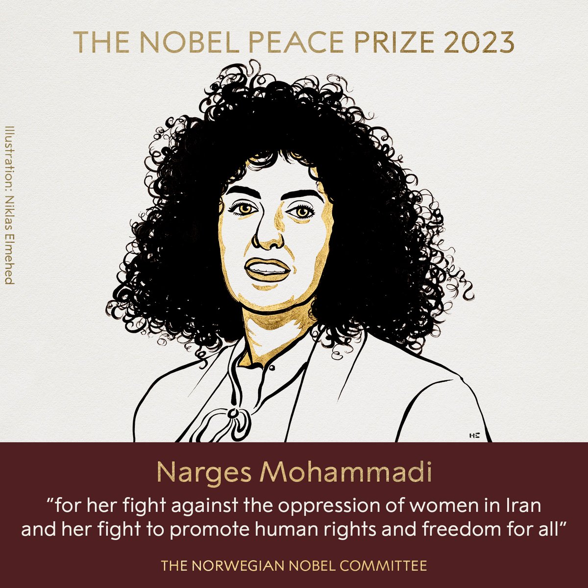 Narges Mohammadi awarded 2023 Nobel Peace Prize for ‘fight against oppression of women in Iran’