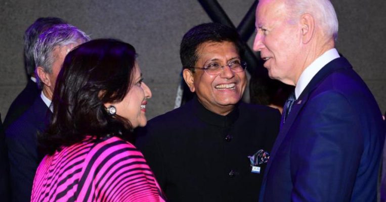 Piyush Goyal meets US President Joe Biden at APEC welcome reception