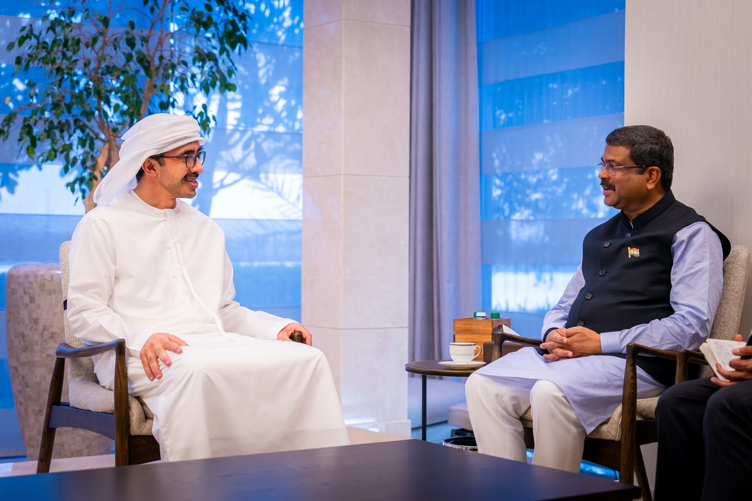 Sheikh Abdullah bin Zayed hosts Dharmendra Pradhan in Abu Dhabi