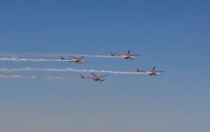 Sarang Helicopter display team impresses audiences at Dubai Air Show 2023