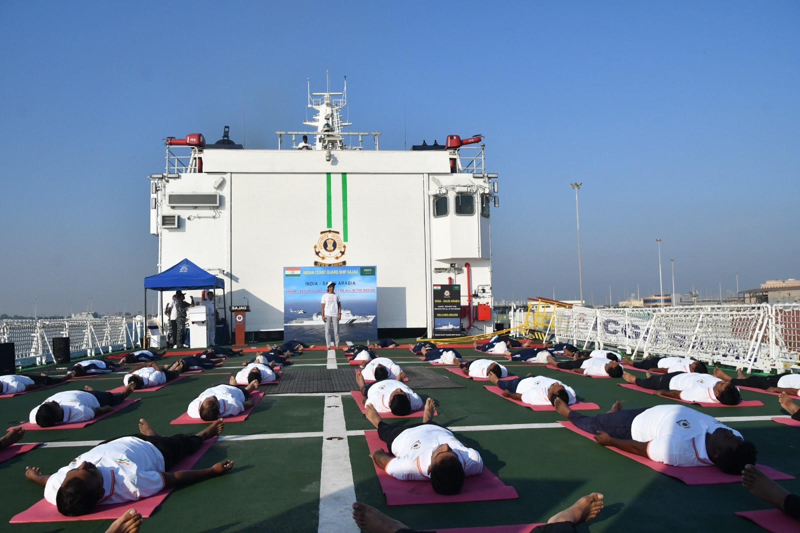 Indian coast guard ship SAJAG blends culture and wellness in dammam harbor stay