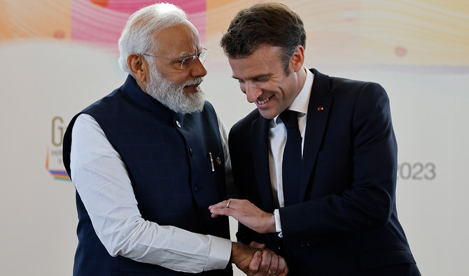 PM Modi & French President Macron held roadshow in Jaipur; PM gifts replica of Ram Mandir