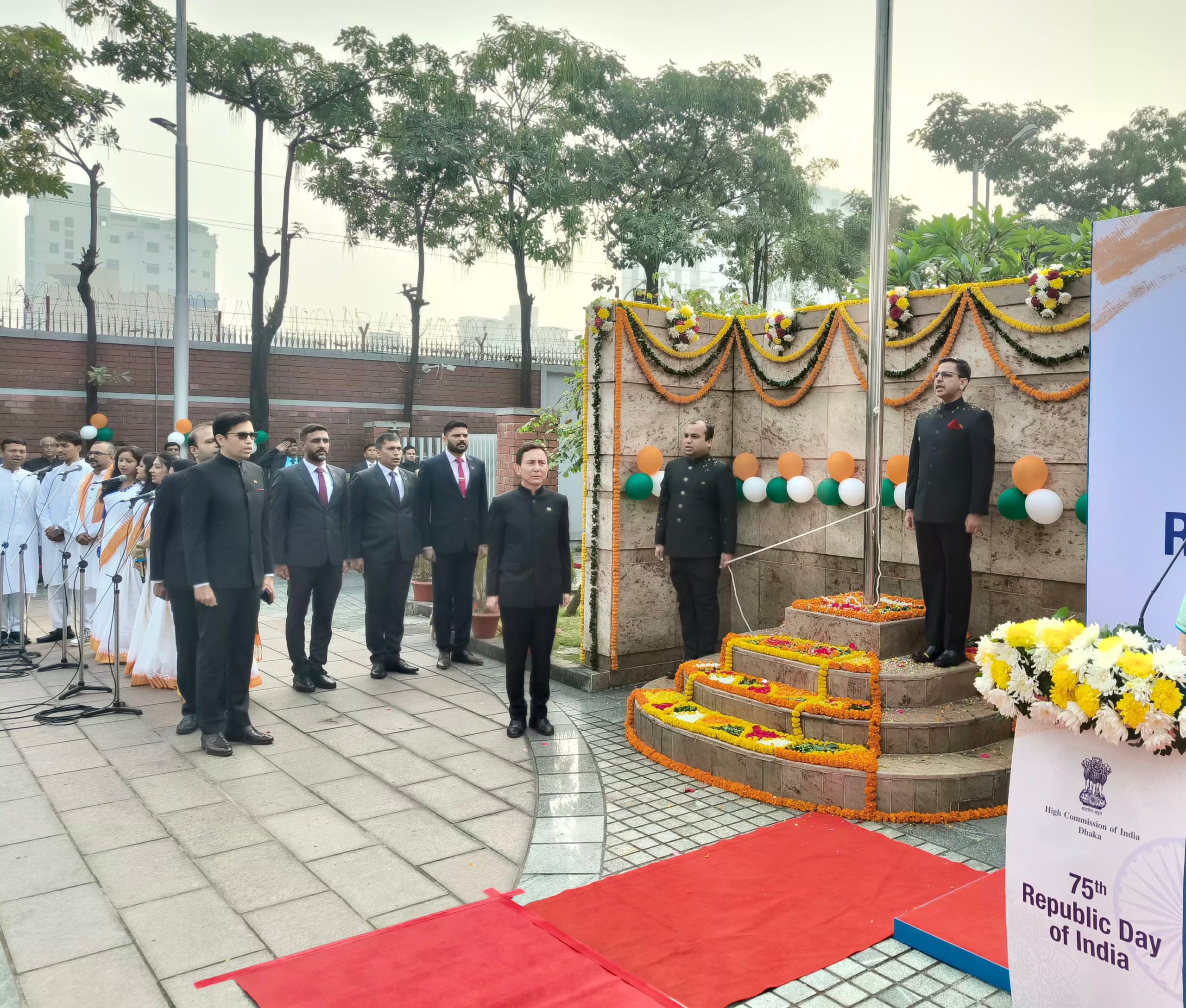 75th Republic Day celebrated in Dhaka, Bangladesh with enthusiasm and patriotic fervour