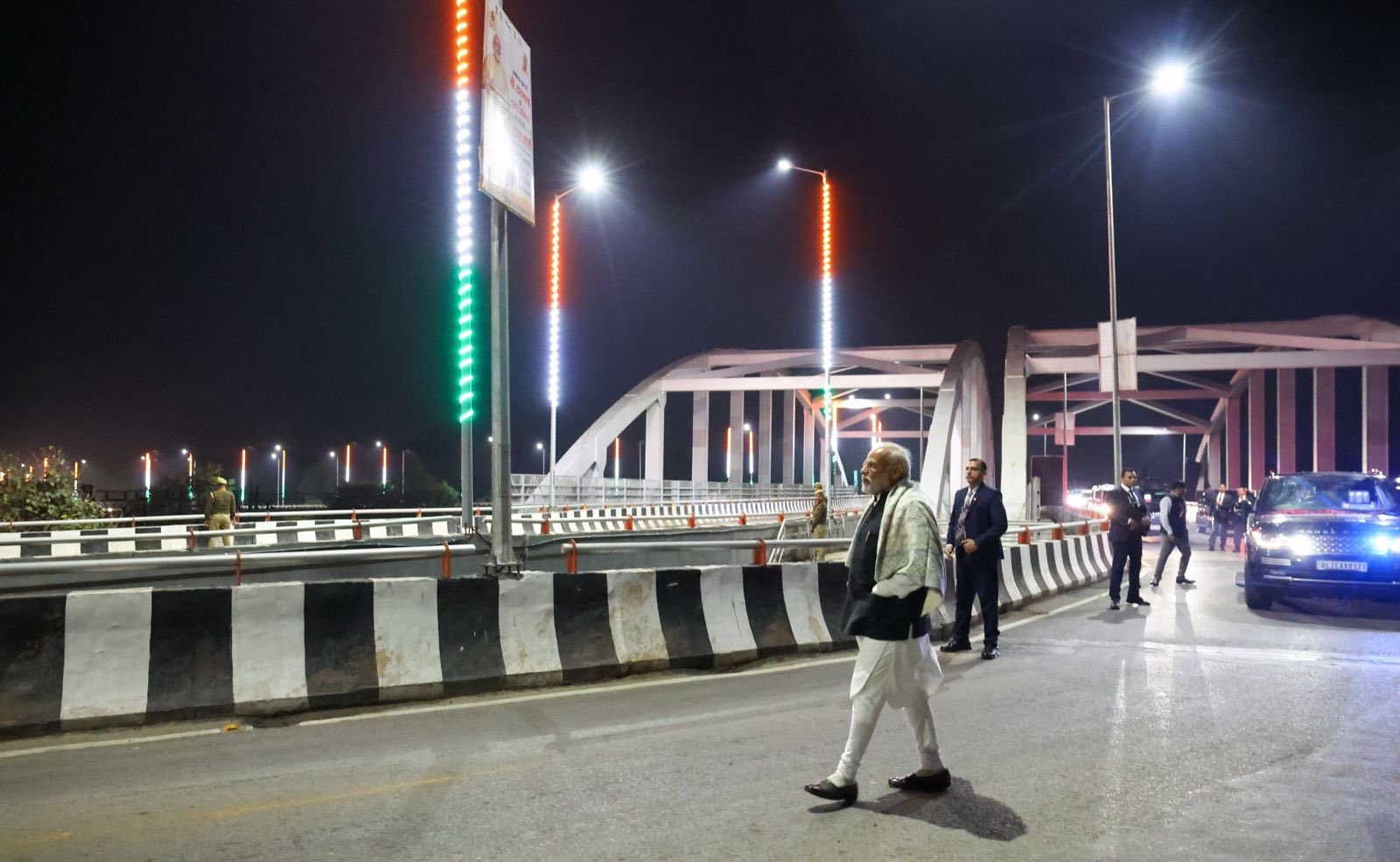 PM Modi inspects newly inaugurated Varanasi road