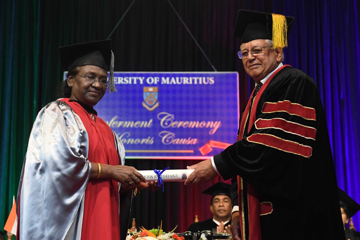 President Murmu conferred with honorary doctorate by University of Mauritius