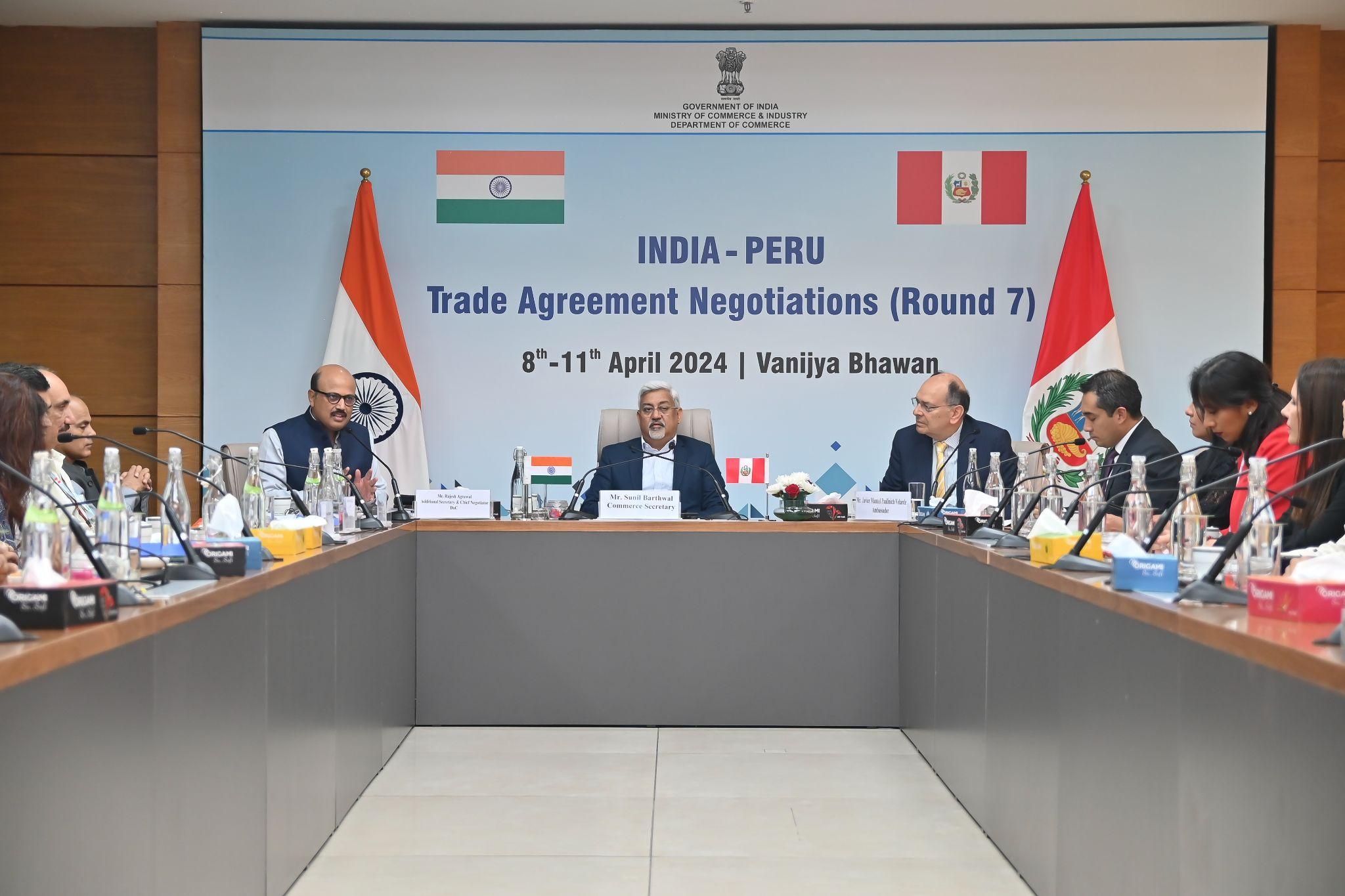 Seventh round of the India-Peru trade agreement negotiations concludes in New Delhi