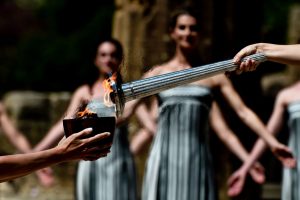 Paris 2024 Olympics torch lit in ancient Olympia