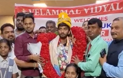 17-year-old Dommaraju Gukesh receives rousing welcome at Chennai Airport after winning FIDE Candidates