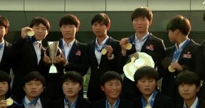 North Korea's U-17 women's soccer squad returns home after Asian Cup victory