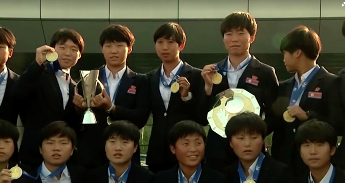 North Korea’s U-17 women’s soccer squad returns home after Asian Cup victory