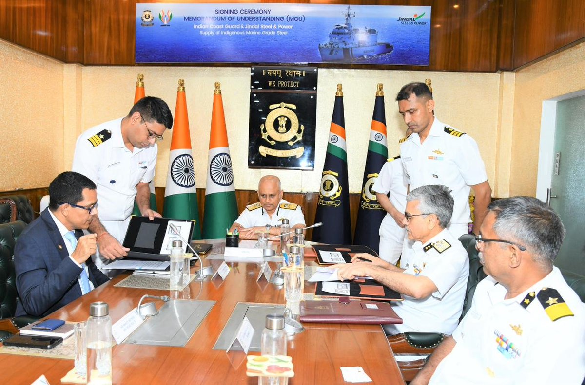 Indian Coast Guard partners with Jindal Steel & Power for indigenous marine steel supply