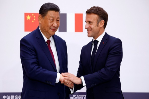 France not at war with Russia, says Emmanuel Macron during China's Xi Jinping visit