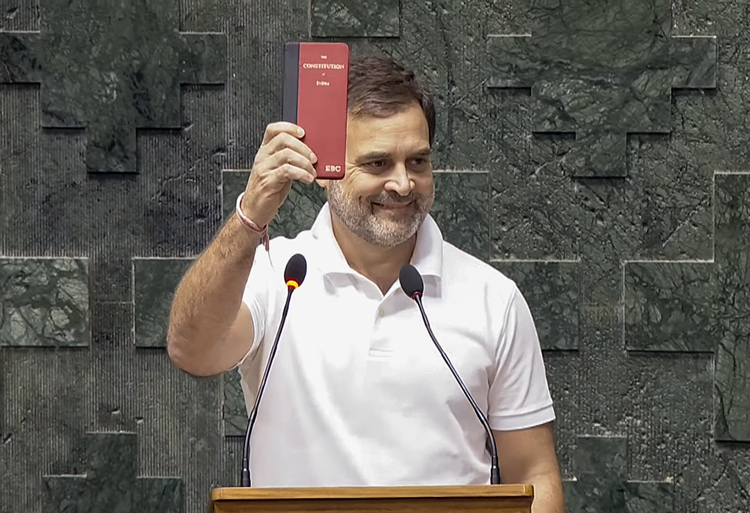 Rahul Gandhi takes oath as Lok Sabha MP with copy of Constitution in his hand