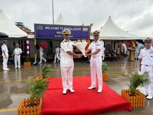 Indian Navy Chief Admiral Dinesh K Tripathi arrived in Dhaka on a four-day official visit