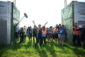 Glastonbury music festival opens and revellers start pouring in
