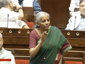 "Outrageous allegation", says Nirmala Sitharaman as opposition protest budget and labels it 'discriminatory'