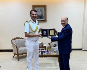 Indian Navy Chief interacts with Bangladesh PM's Security Advisor