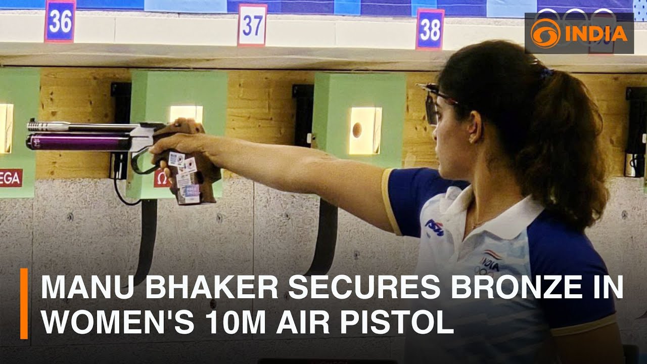Indian shooter Manu Bhaker secures bronze medal in women’s 10m air pistol