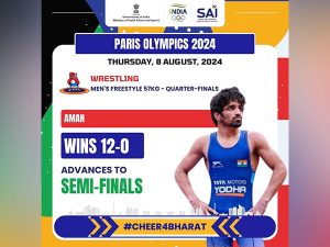 Paris 2024: Sehrawat storms into semi-finals with technical superiority win in men's 57kg event