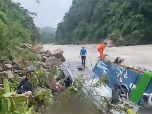 At least 27 killed as bus carrying Indian tourists plunges into Nepal river