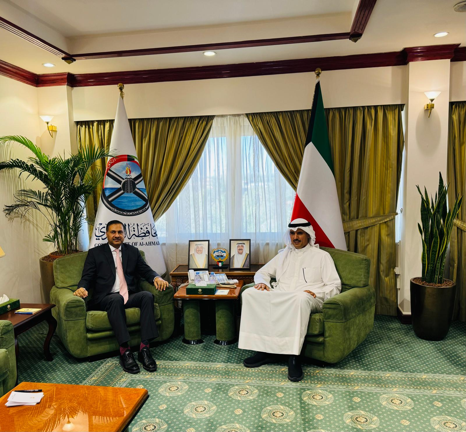 Indian Ambassador meets new Ahmadi Governor in Kuwait, highlights community contributions