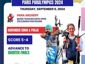 Paralympics: Para-archers Harvinder Singh, Pooja Jatya advance to QFs of Mixed Team Recurve Open