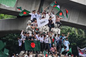 Bangladeshi students rally to mark one month since Hasina's fall