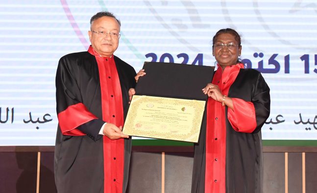 President Murmu conferred Honorary Doctorate in Algeria