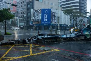 Weakened but still strong Typhoon Krathon slams into Taiwan, two dead