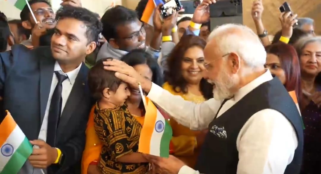 PM Modi interacts with Indian diaspora from Laos, receives blessings by Buddhist monks