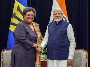 PM Modi meets Barbados PM, thanks for Honorary Award