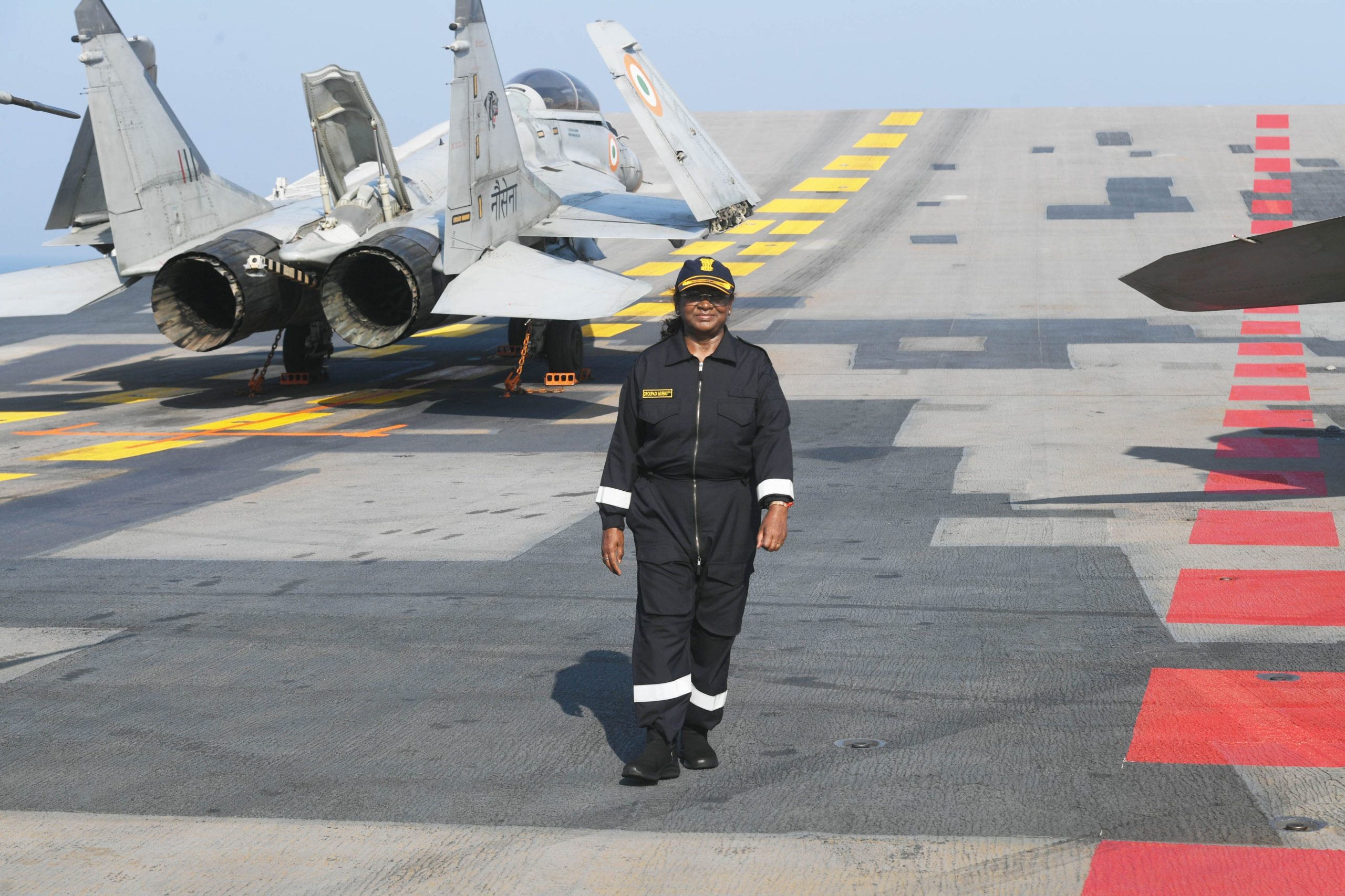 President Droupadi Murmu witnesses Indian Navy operations onboard INS Vikrant