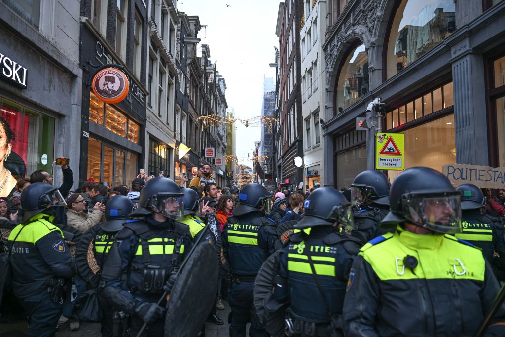 Dutch police detain 50 protesters at pro-Palestinian rally after soccer unrest