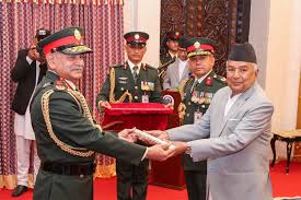 General Dwivedi of Indian army conferred honorary general rank by Nepali army