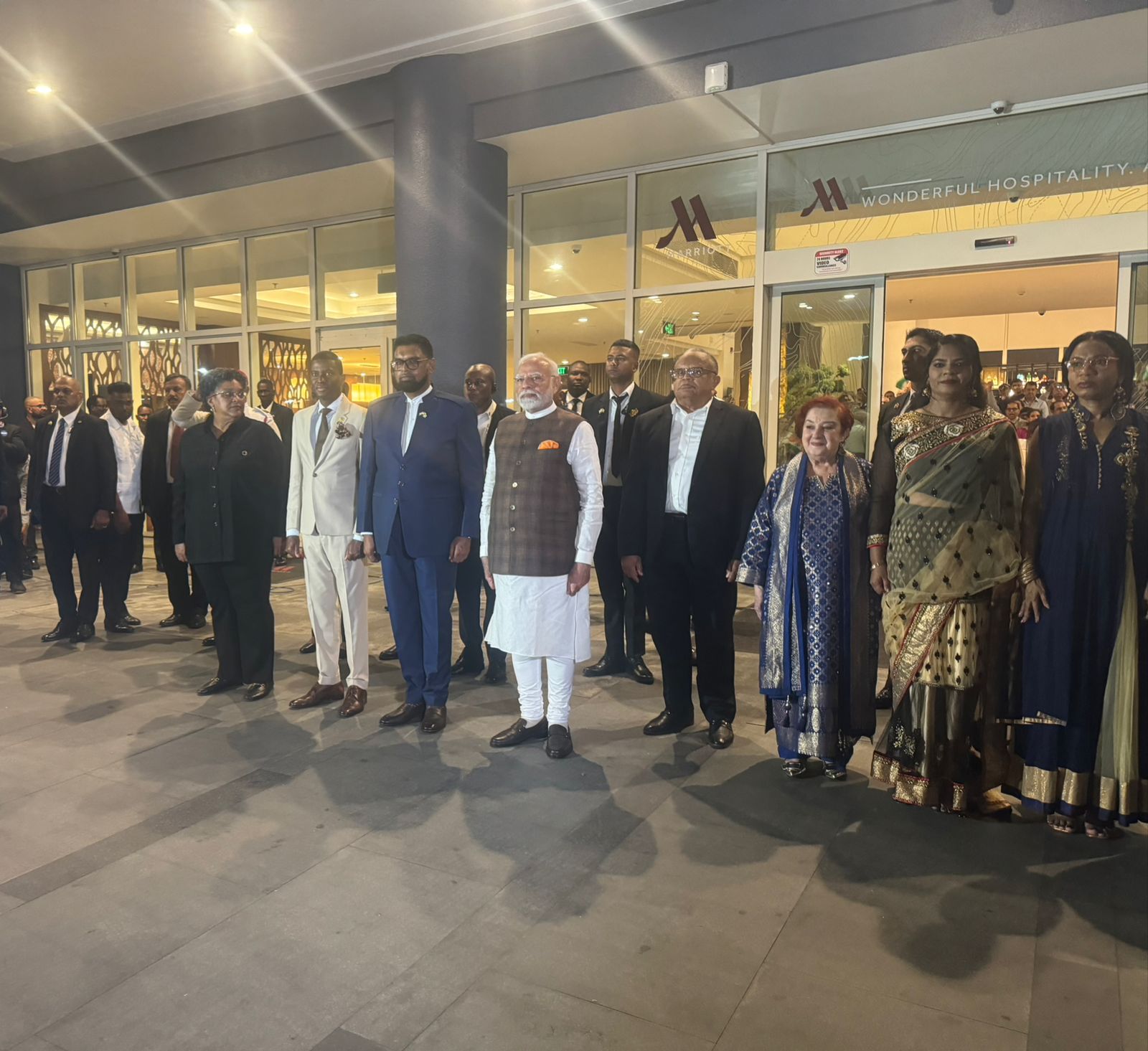 PM Modi lands in Guyana, received by President Irfaan Ali