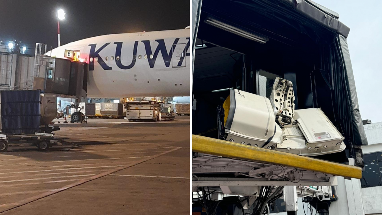 Boarding bridge mishap damages Kuwait Airways aircraft at Dhaka airport