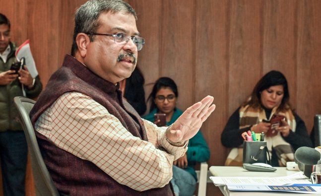 Dharmendra Pradhan interacts with athletes, reviews education initiatives in Bhopal