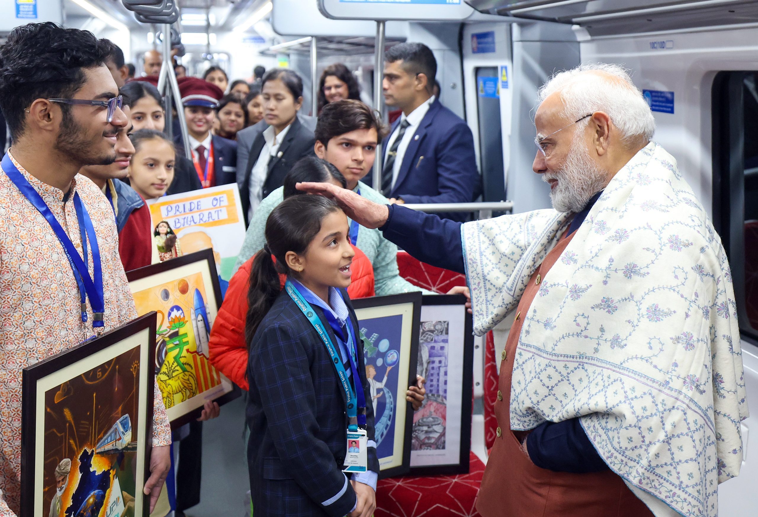 PM Modi interacts with schoolchildren during Namo Bharat train inauguration ride