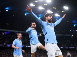 Soccer: Man City survive scare to progress, Lille storm through