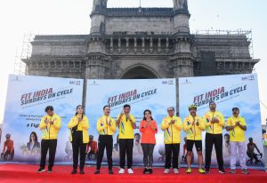 Union Youth Affairs and Sports Minister leads 'Fit India Sundays on Cycle' at Gateway of India