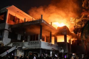 Bangladesh protesters torch ousted PM Sheikh Hasina's father's home