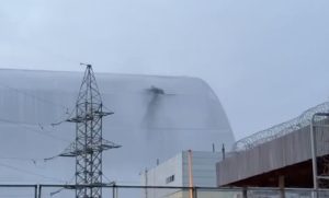 Russian drone damages Chornobyl nuclear plant's shelter, Zelenskiy says