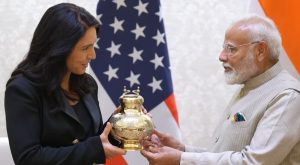 PM Modi presents Mahakumbh's jal to Tulsi Gabbard