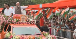 PM Narendra Modi holds roadshow in Gujarat's Gandhinagar