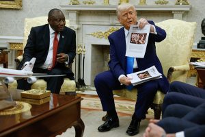 Trump confronts South Africa's Ramaphosa with false claims of white genocide