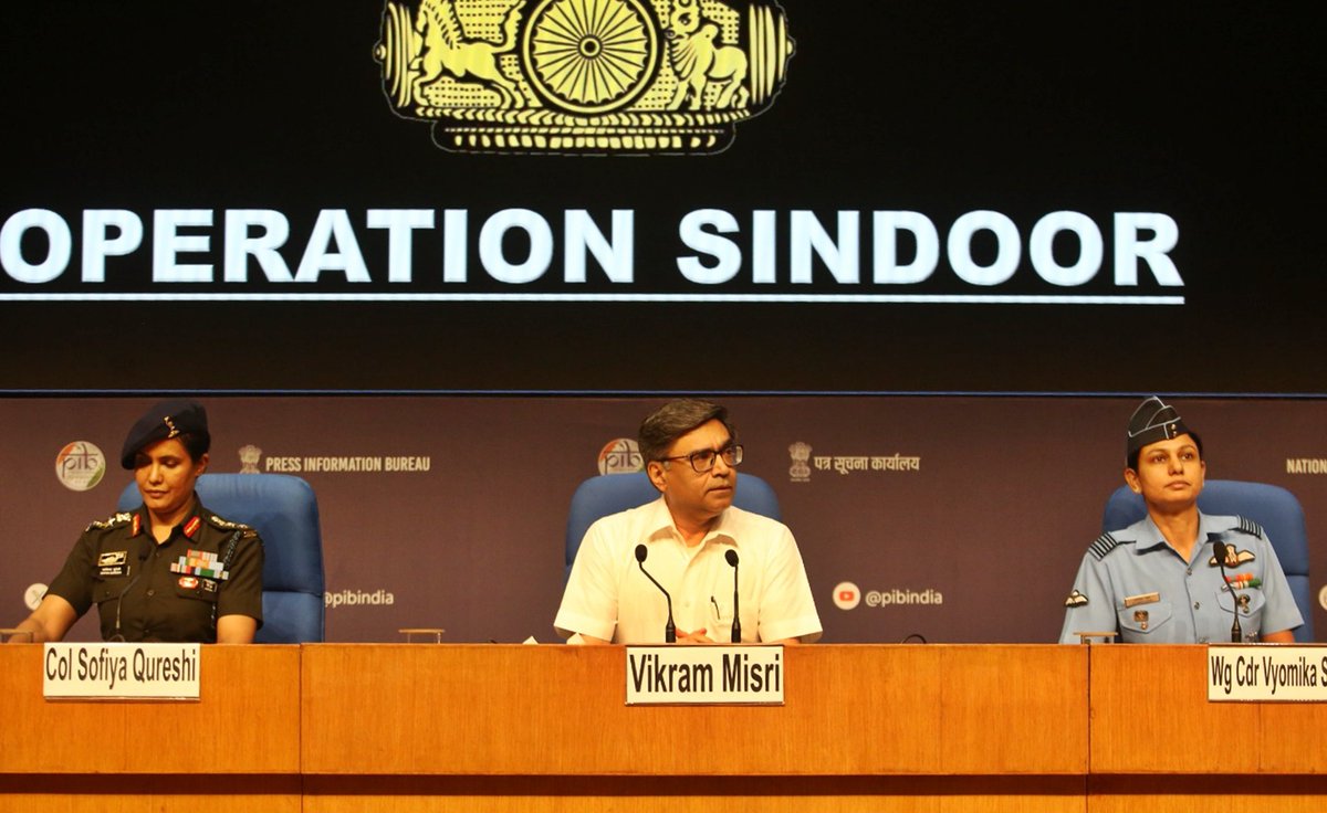 Wing Commander Vyomika Singh and Col. Sofiya Qureshi steer India’s operation Sindoor briefing